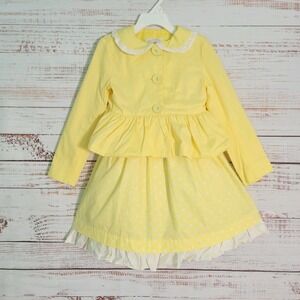 NWT Heirlooms By Polly Flinder Girls 4T Yellow Two-piece Dress Outfit